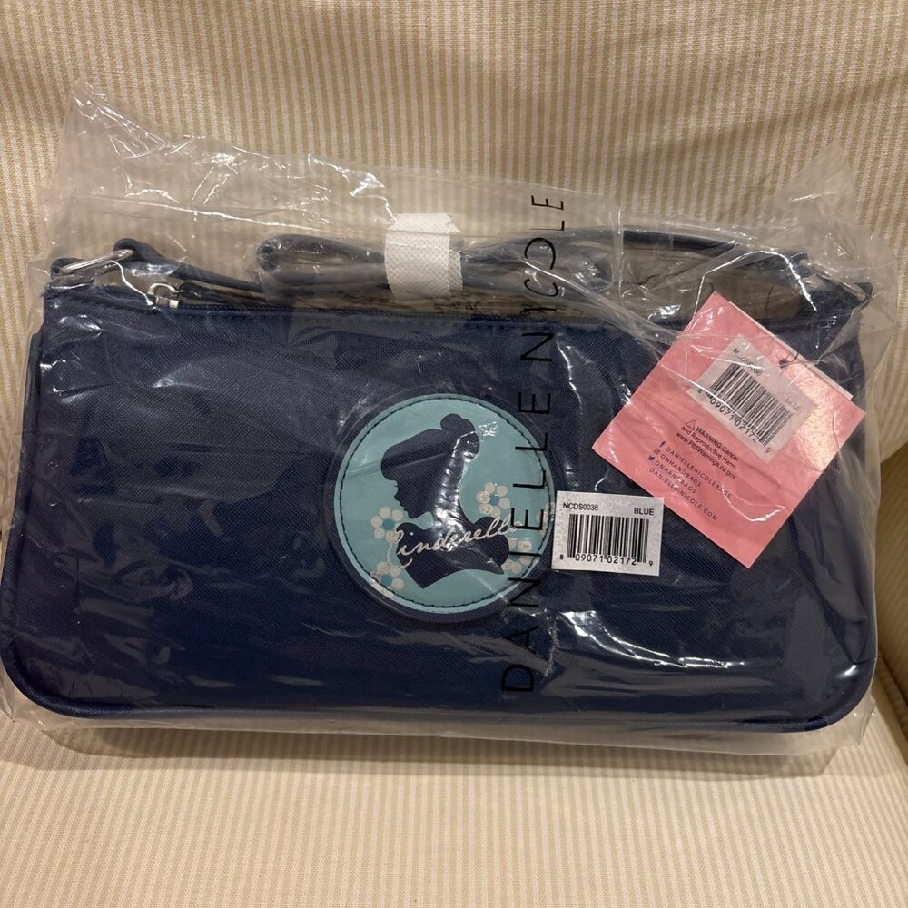 DANI by Danielle Nicole Disney Cinderella Cameo Navy Shoulder Bag Purse NWT